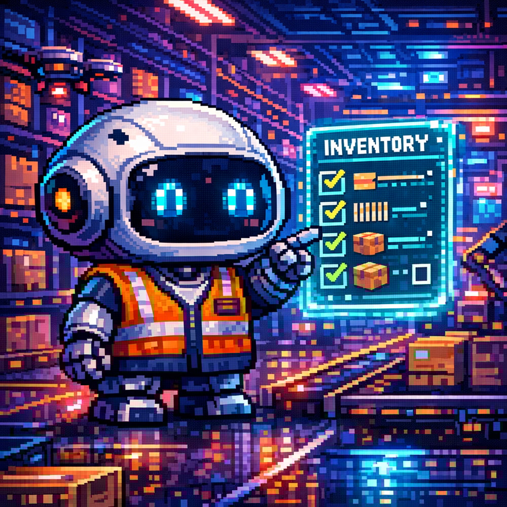 AI Robot Managing Inventory